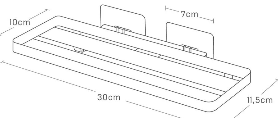 Матово черно стоманен рафт за баня без пробиване Film Hook – YAMAZAKI