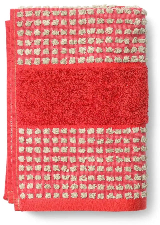 Червена кърпа от органичен памук от тери 50x100 cm Check – JUNA