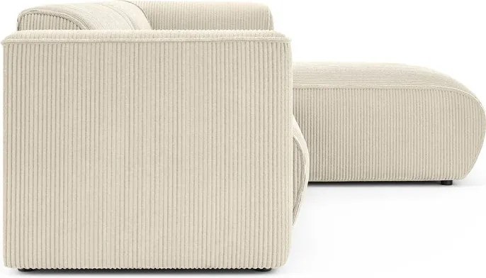 Бежов ъглов диван от рипсено кадифе (десен ъгъл) Merid – Ropez