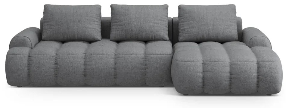 Сив сгъваем/с място за съхранение ъглов диван (десен ъгъл) Linz – Cosmopolitan Design