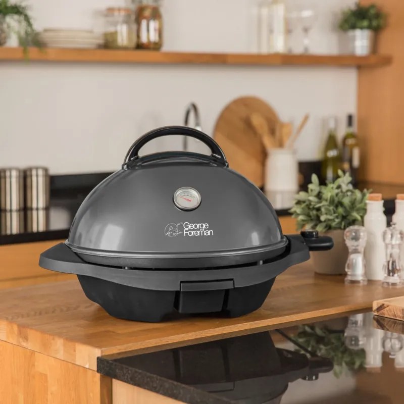Електрическа скара/грил George Foreman 22460-56, 2400W, 44.5 см, 15 порции, 5 темп, Незалепващо покритие, Черен