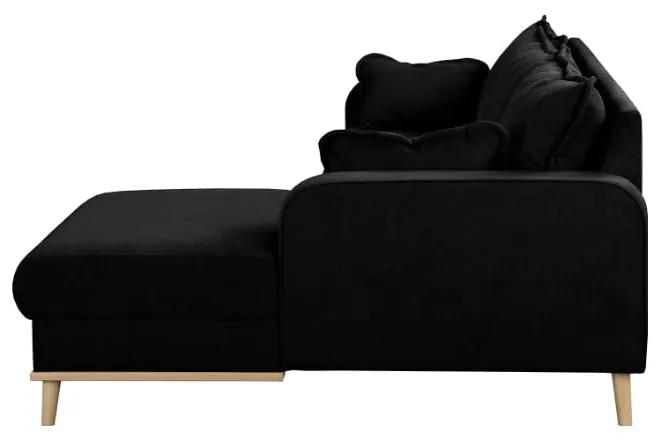 Черен ъглов диван (десен ъгъл) Beata - Ropez