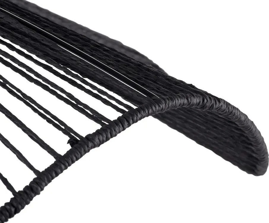 Черно метално висящо осветително тяло с абажур от хартиен шнур ø 80 cm Sombra – Leitmotiv