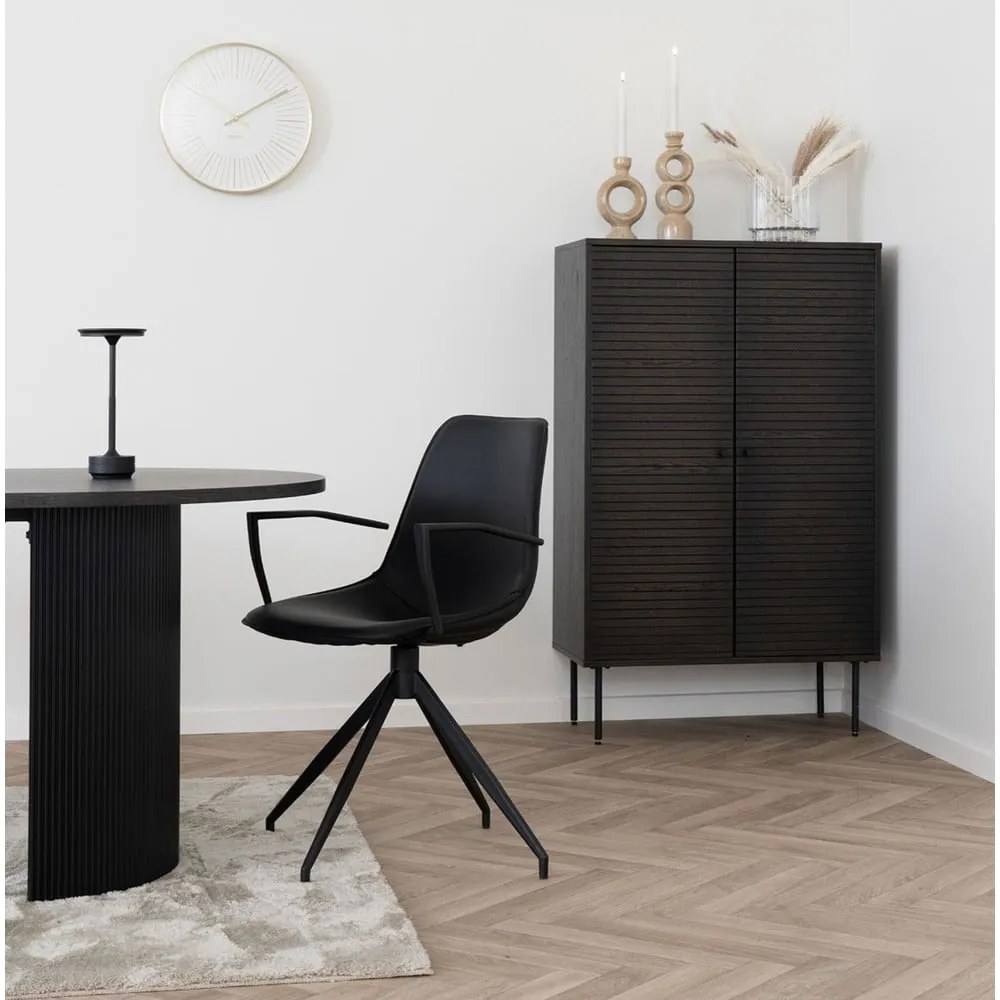 Тъмнокафяво шкафче от декор от дъб 80x130 cm Kyoto – House Nordic