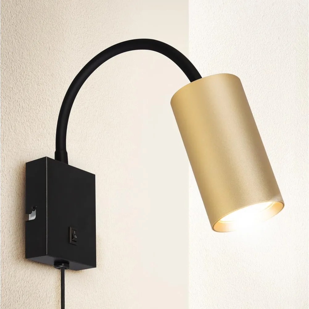 BRILAGI - Гъвкава стенна лампа SELE 1xGU10/30W/230V черна/златна