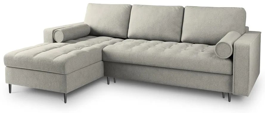 Светлосив ъглов разтегателен диван , ляв ъгъл Santo - Milo Casa