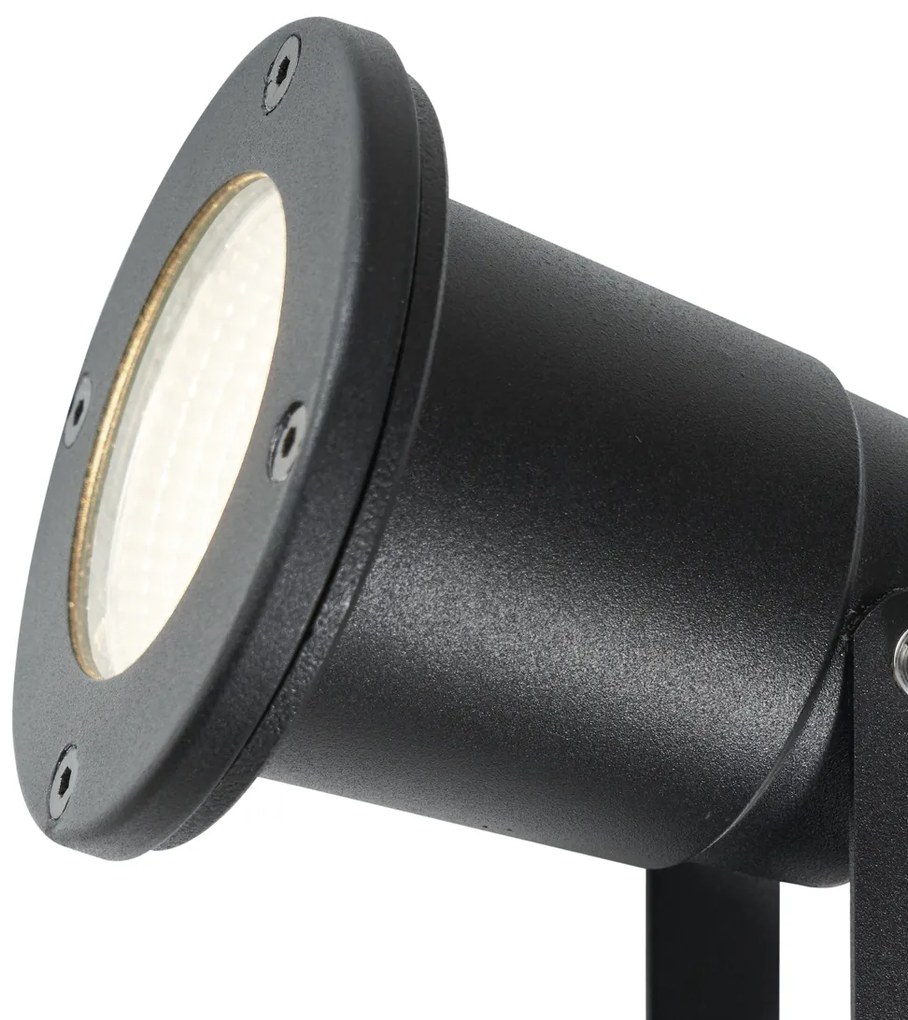 Градински LED прожектор черен с регулируем ъгъл IP65 с кабел и щепсел - Basic