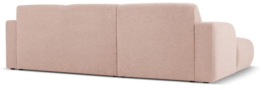 Розов ъглов диван от плат букле (ляв ъгъл) Molino - Micadoni Home