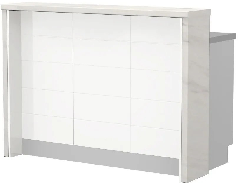Островна кухненска пейка Hudson-Length: 135 cm.-White-White Marble