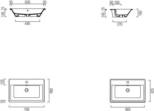 Умивалник Kube-X GSI White