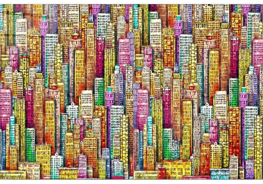 Картина върху стъкло 70x50 cm City - Wallity