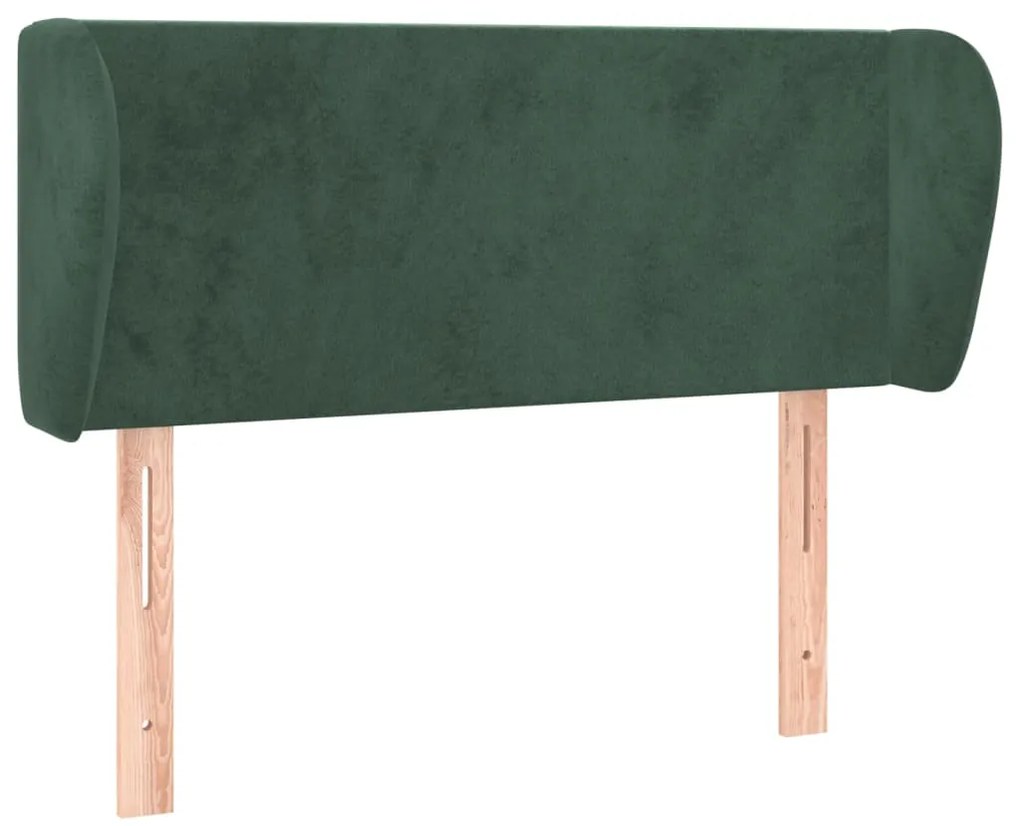 3116903 vidaXL Горна табла за легло с уши, тъмнозелена, 93x23x78/88 см, кадифе