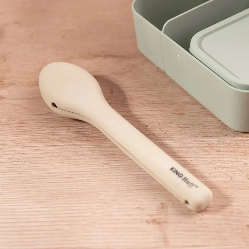 Комплект 3 бр прибори за хранене Kinghoff KH 1954, Силиконов калъф за съхранение, Неръждаема стомана, Сребрист