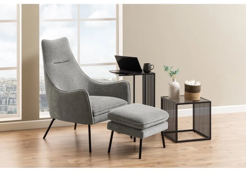 Маса за съхранение със стъклен плот 40x40 cm Strington - Actona