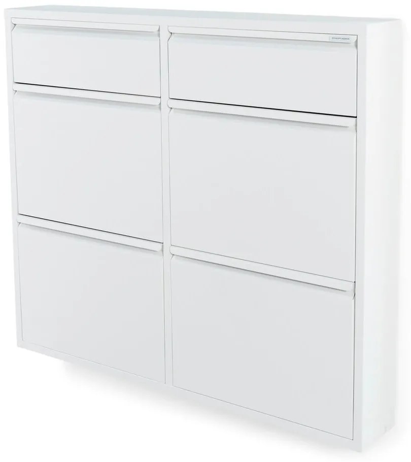 Бяла метална накланяща се стойка за обувки 98x86x15 cm Billy – Spinder Design