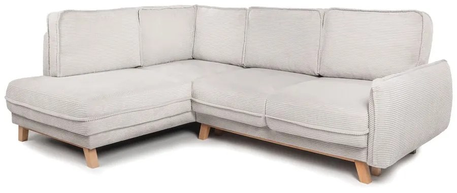 Бежов сгъваем ъглов диван от рипсено кадифе (ляв ъгъл) Tori – Bonami Selection