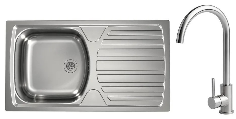 ALVEUS - Кухненска мивка BASIC 78x43,5 cm + смесител за мивка VIOLA 36,7 cm от неръждаема стомана