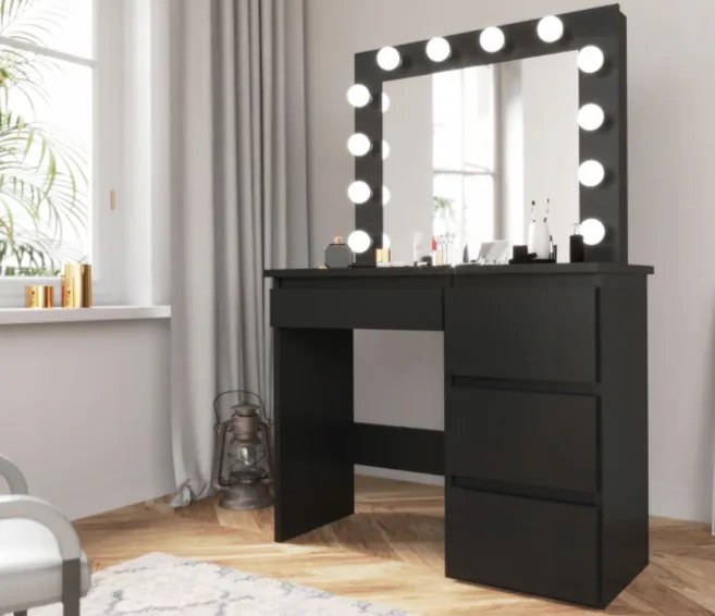 Тоалетна масичка с LED огледало Cleopatra Black