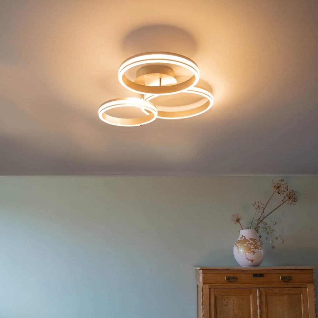 Таванна лампа от стомана с LED 3-степенна димерна 3-светлина - Navara