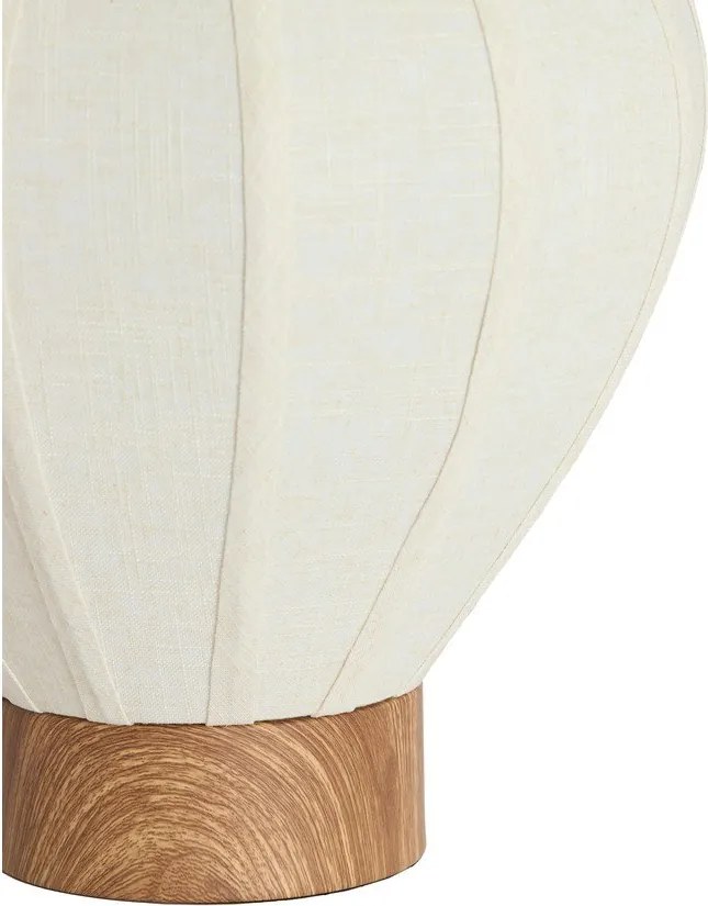 Кремава метална настолна лампа с текстилен абажур (височина 36 cm) Kyzo – Light & Living