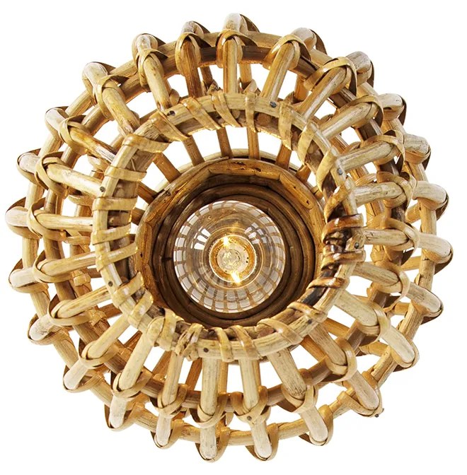 Ръстикална таванна лампа бамбук 25 см - Canna