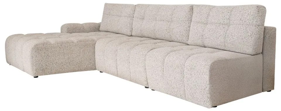 Бежов разтегателен модулен ъглов диван с място за съхранение (ляв ъгъл) Lulu – Miuform