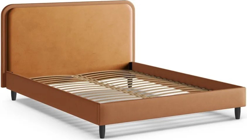 Оранжево тапицирано двойно легло с включена подматрачна рамка 160x200 cm Aveline – Micadoni