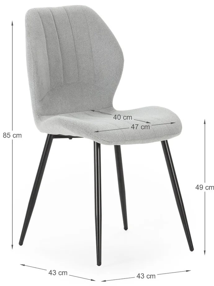 Светлосиви трапезни столове в комплект от 4 бр. Milu – Marckeric