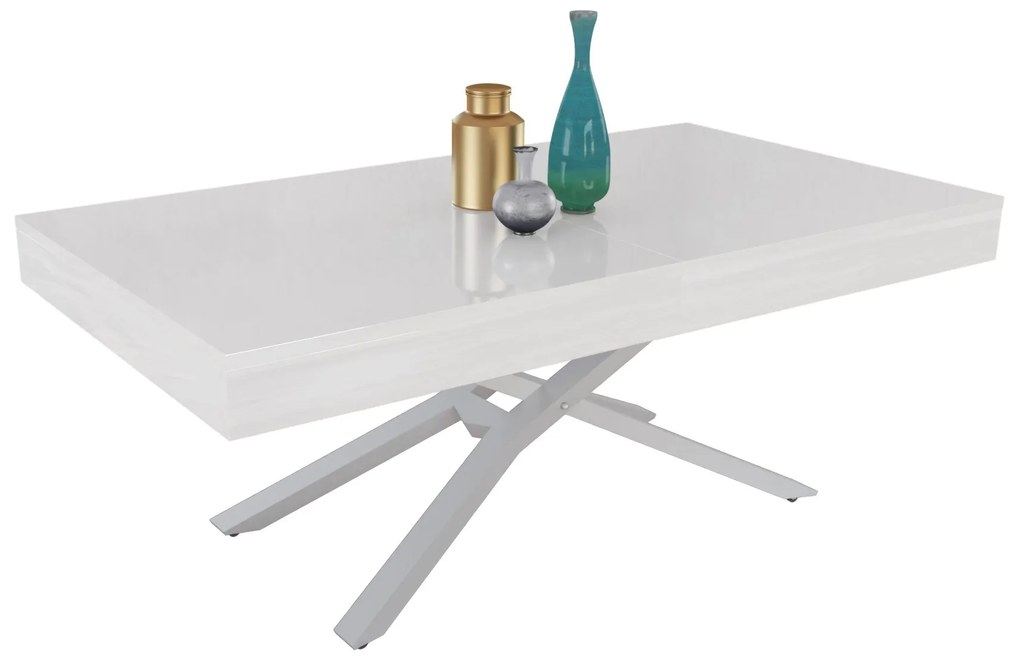 Разтегателна маса с повдигащ механизъм ТОСКАНА - МДФ мат бяло 8685