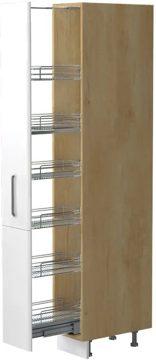 Висок подов шкаф Modena K21-30-1KZ-Oak - White glossy