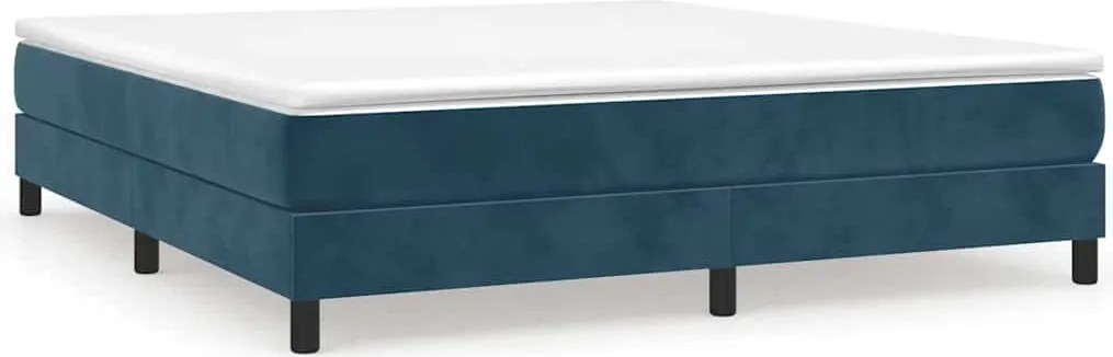 3144349 vidaXL Боксспринг легло с матрак, тъмносиньо, 180x200 см, кадифе