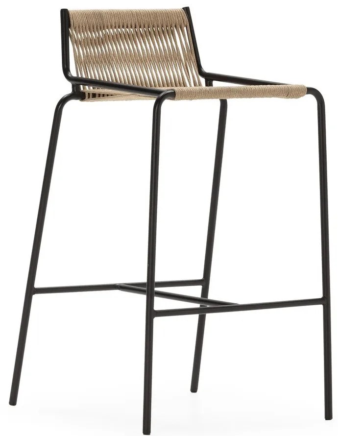 Бежов метален бар стол (височина на седалката 65 cm) Emily – Marckeric