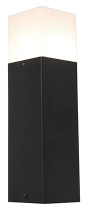 Подова лампа за външен монтаж черна с опалово бяла 30 см - Denmark