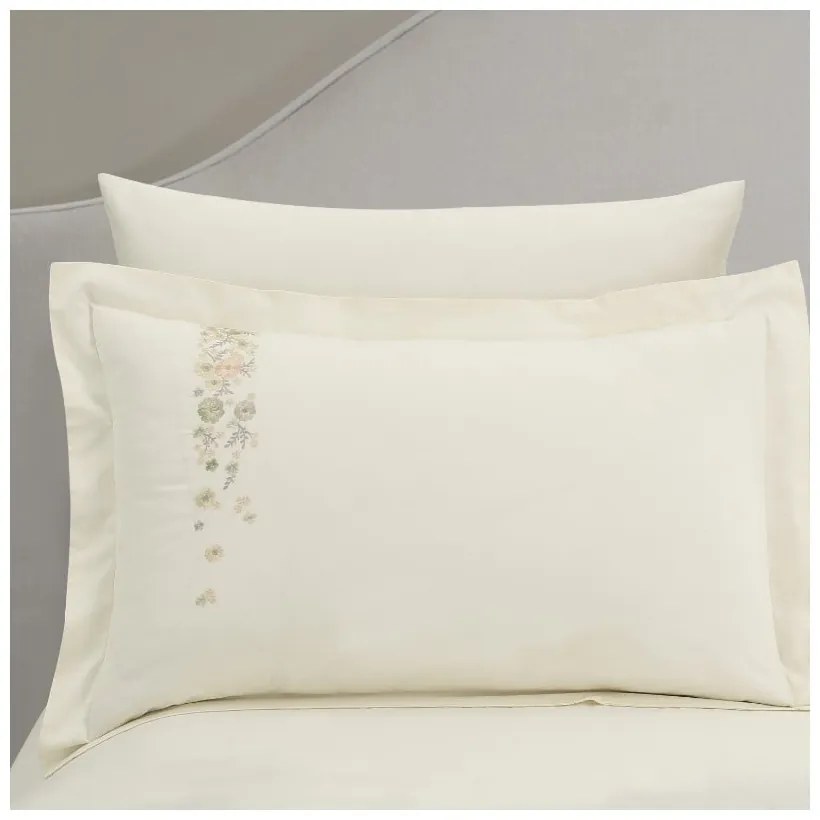 Кремаво единично спално бельо от памучен сатен с включен долен чаршаф/6 части 140x200 cm Maison Bloom – Mila Home Luxury