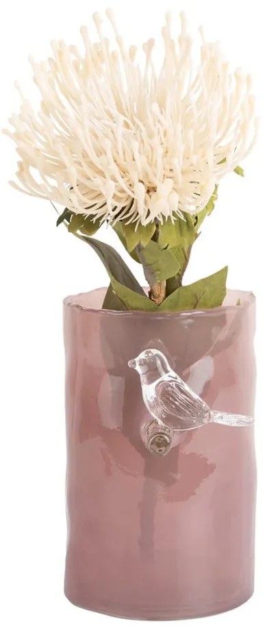 Розова стъклена ваза (височина 15 cm) Bird On Branch – PT LIVING
