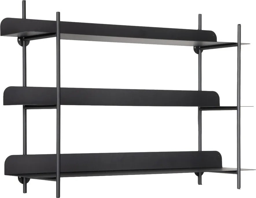 Черен на няколко нива метален стенен рафт 60 cm Riqueza Tres – PT LIVING