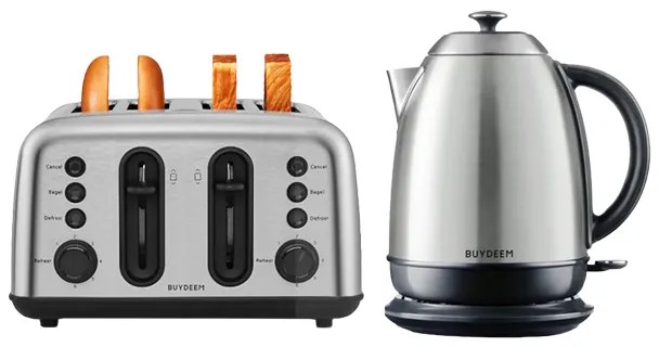 Електрическа кана BUYDEEM K640, 2400W, 1.7 л, Защита от кипене на сухо, Без BPA, LED, Инокс