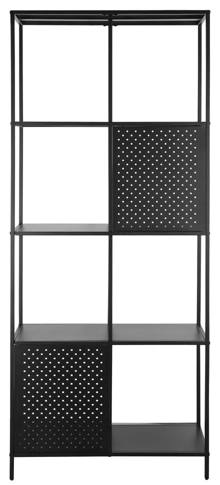 Черна метална библиотека 75x180 cm Charleston – Støraa