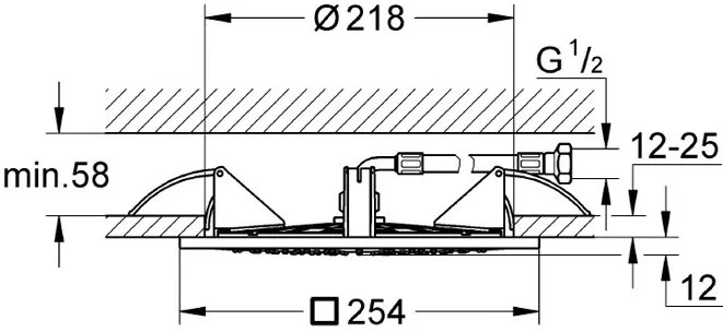 Душ покрив Grohe Rainshower F-Series-25.4 x 25.4 см.