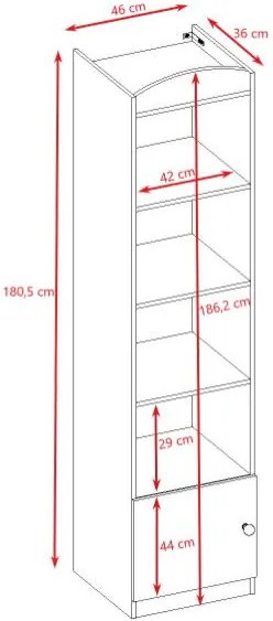 Етажерка за книги Babydreams Slim-Leuko