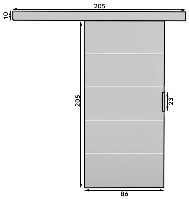 Плъзгаща се врата Piedmont-Mauro-Length: 86 cm