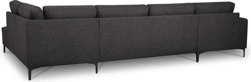 Антрацитен шенилов ъглов диван (десен ъгъл/U форма) Fabian – Scandic