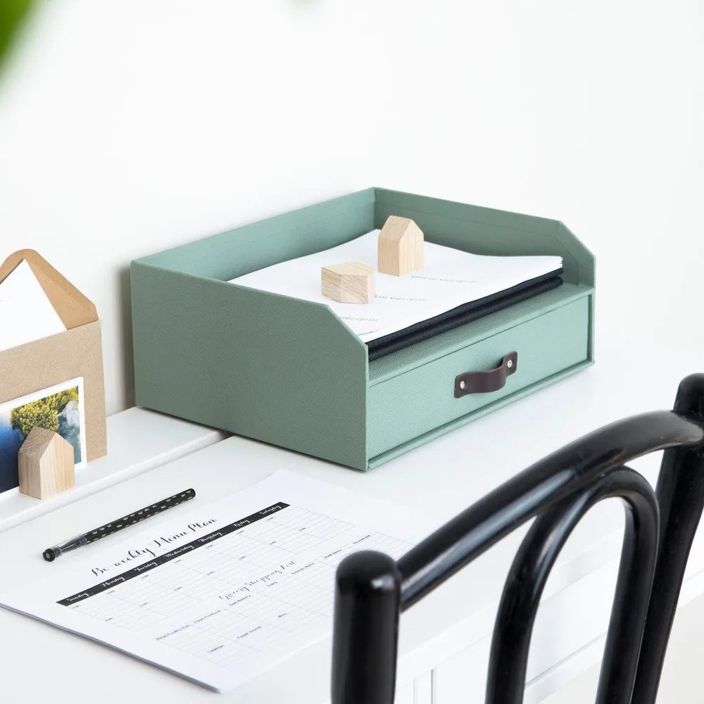 Зелен картонен органайзер за чекмедже/за докумнети Walter Canvas Paper Laminate – Bigso