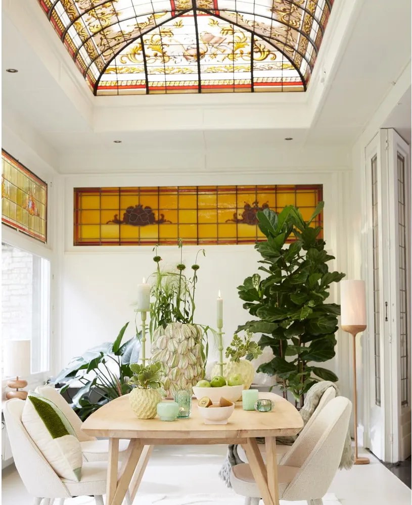 Подова лампа в естествен цвят с текстилен абажур (височина 159 cm) Dania – Light &amp; Living