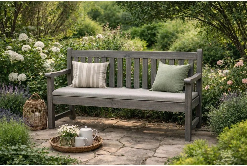 Сива дървена градинска пейка London - Rojaplast