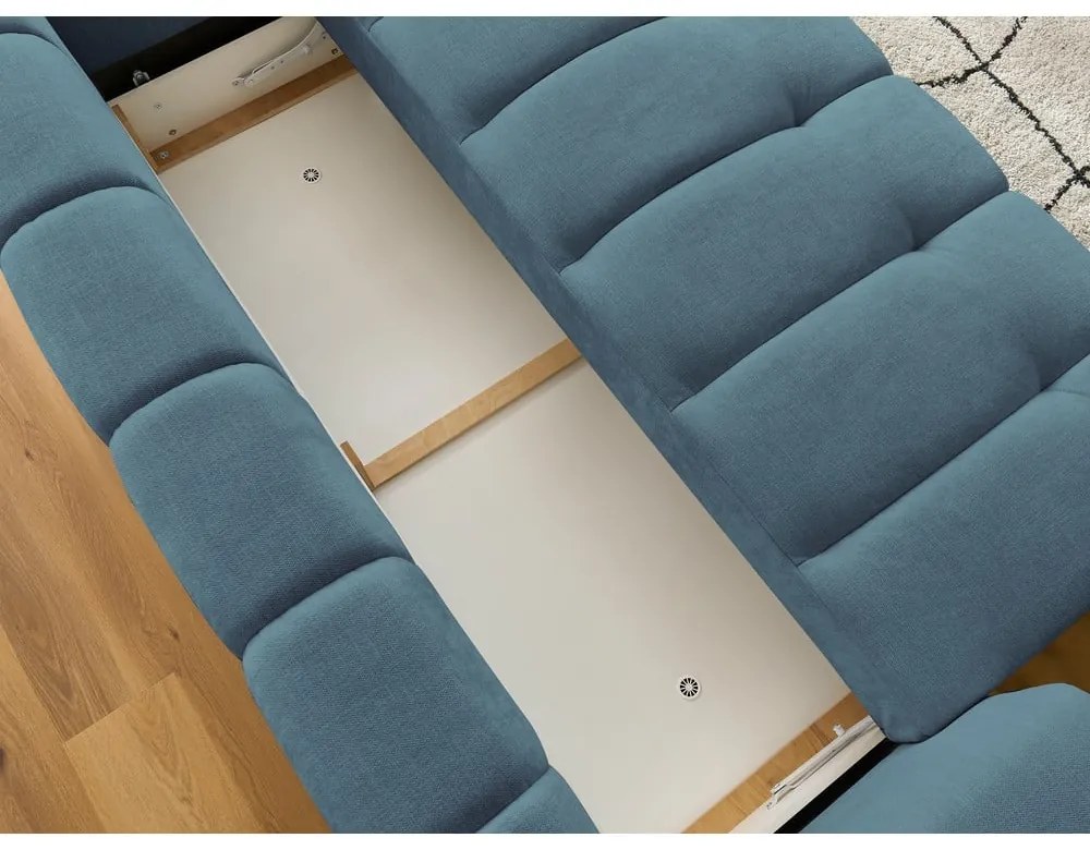 Син сгъваем/с място за съхранение диван 251 cm Fuji – Bobochic Paris