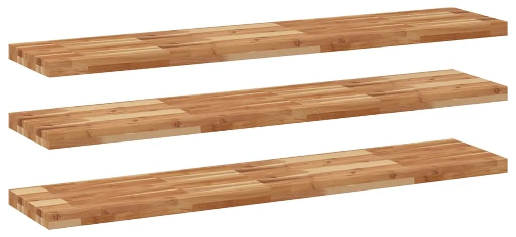 3279629 vidaXL Плаващ рафт, 3 бр, 160x30x4 см, маслен финиш, акация масив
