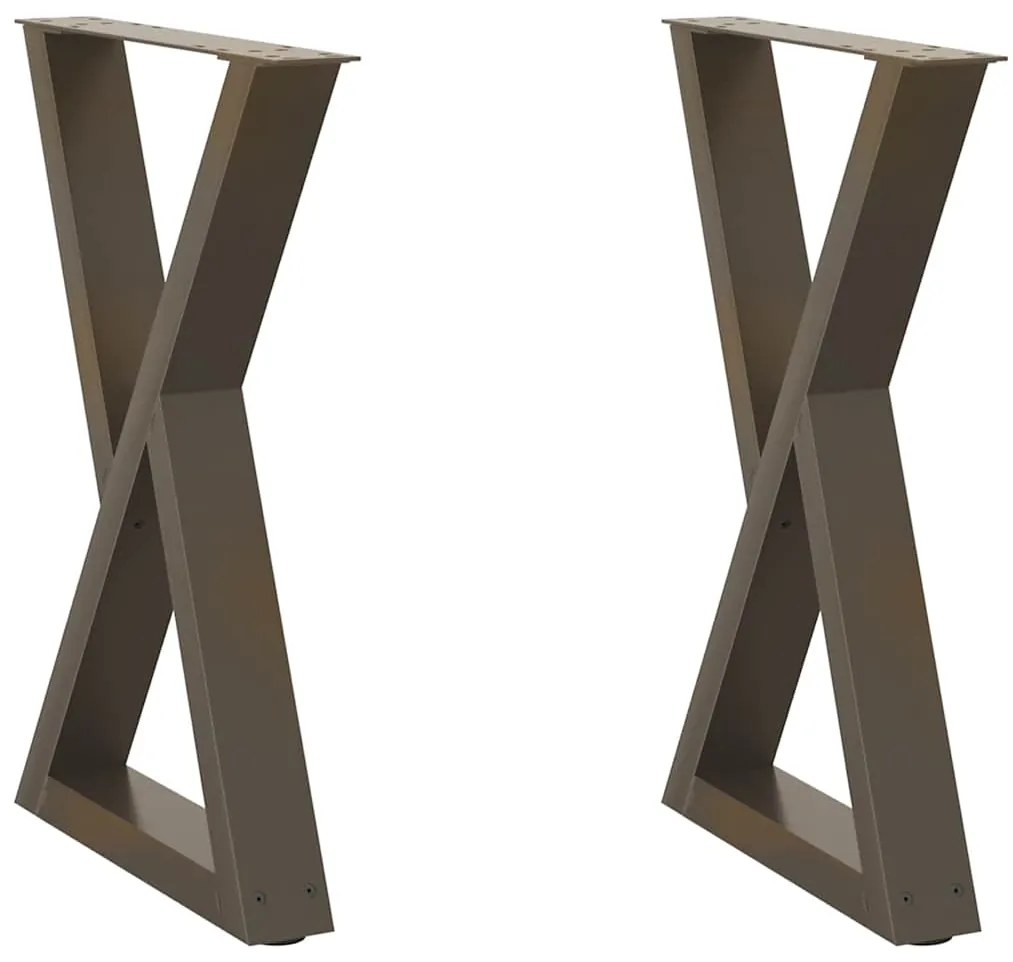 4012719 vidaXL Крака за трапезарна маса, 2 бр., естествена стомана, 50 x (72-73,3) см, стомана