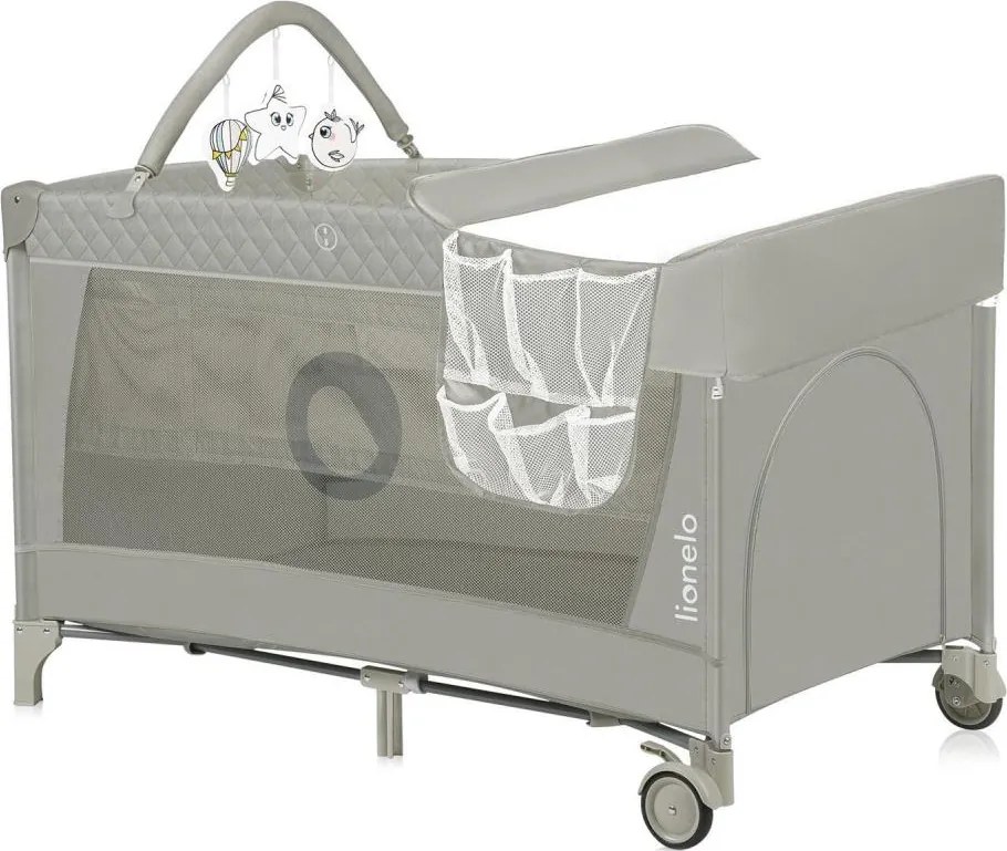 Lionelo - Преносима бебешка кошара FLOWER Cappuccino