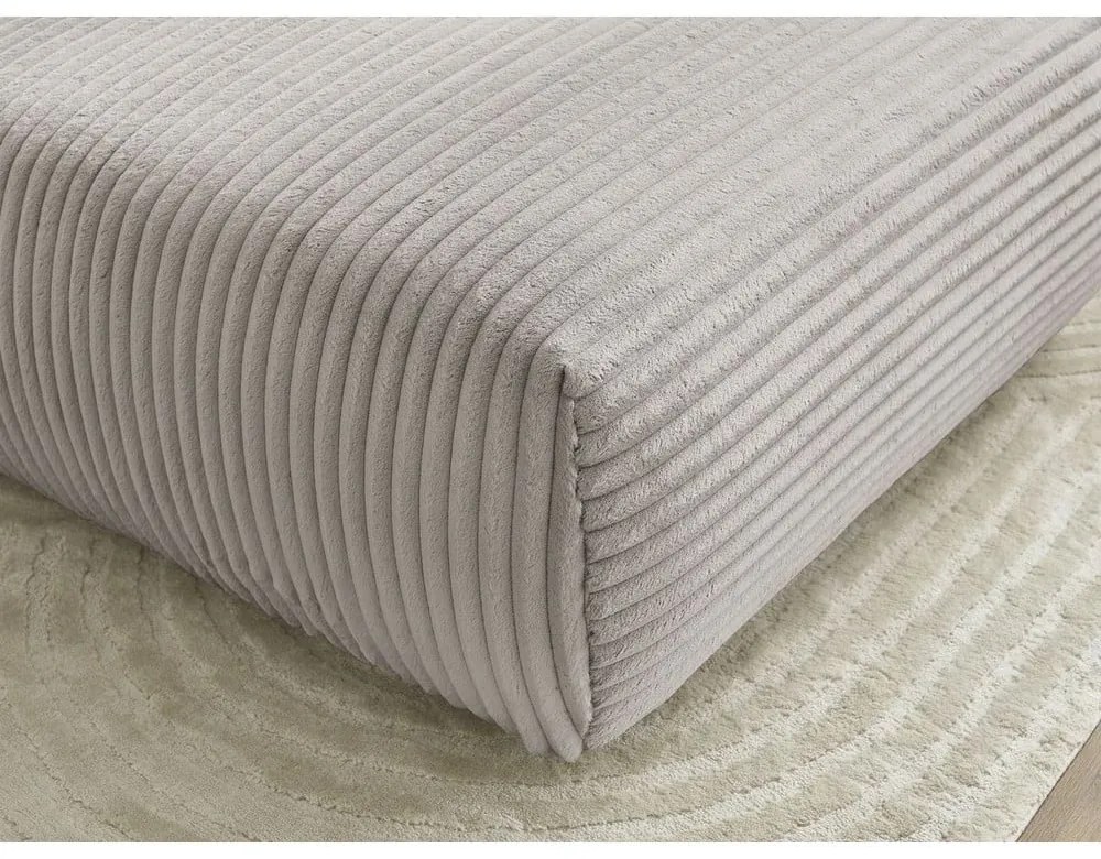 Светлосиво-бежова табуретка от рипсено кадифе Lucien – Bobochic Paris